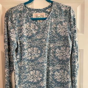 Aventura long-sleeve teal-printed Top
